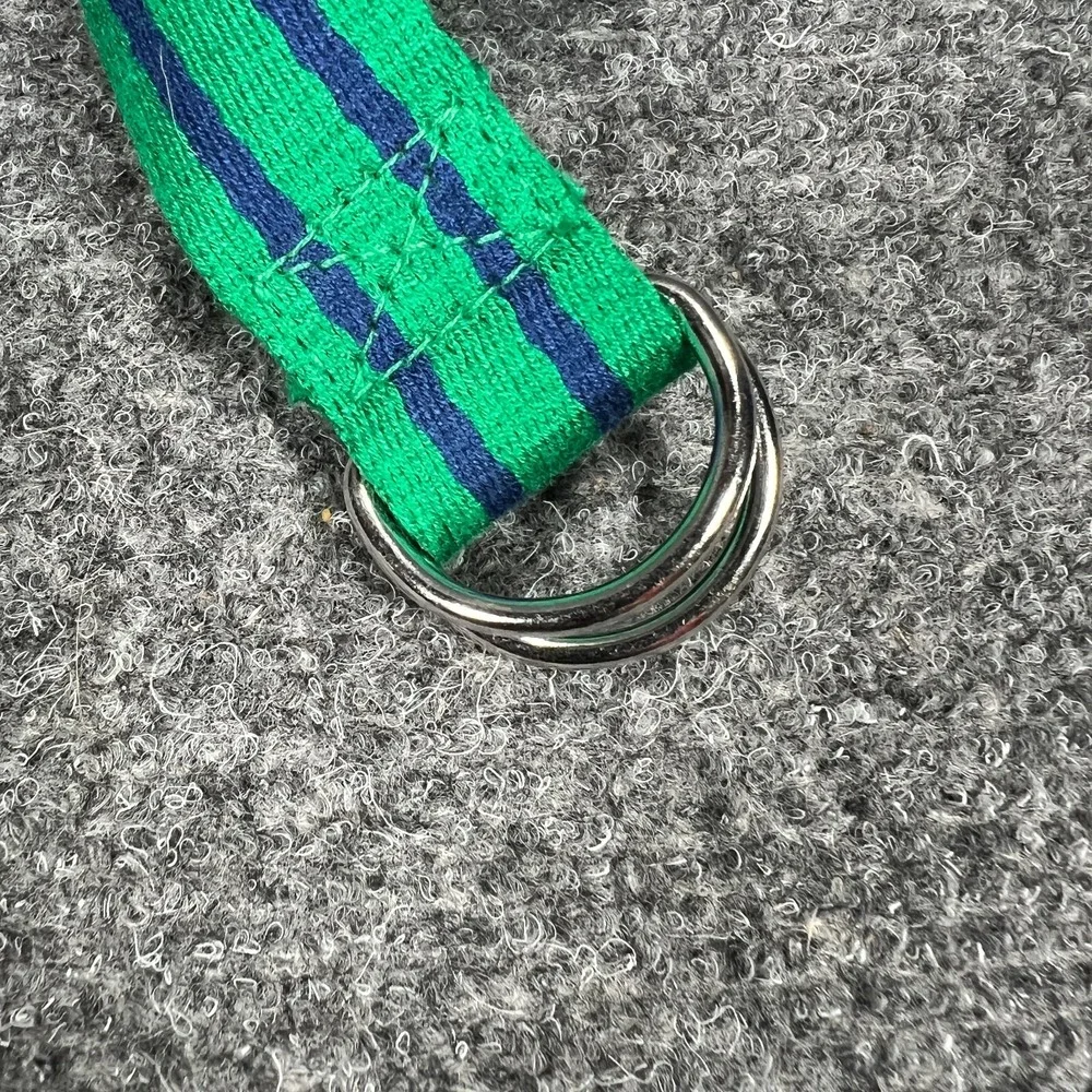 Polo Ralph‎ Lauren Belt Youth Boys Green Blue Striped Woven D Ring 27 Inch